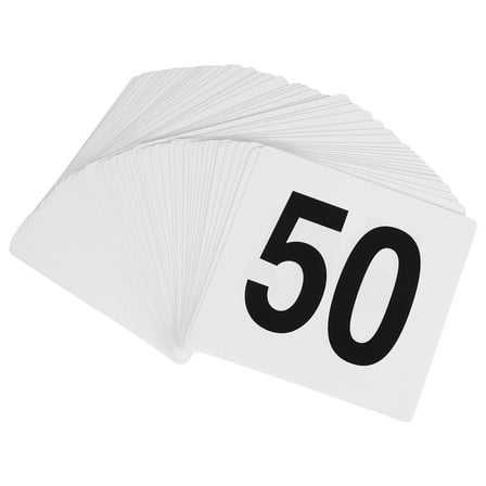 LEORX 50Set Number Place Cards for Wedding Receptions and Parties with White Color and PVC Material