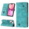 thumbnail image 1 of Compatible with iPhone 13 Mini Classic Embossed PU Leather Case with Card Holder Shockproof Cover, 1 of 5