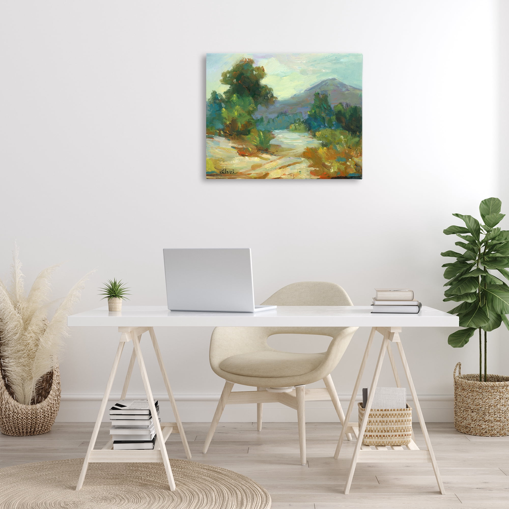 Stupell Industries Fall Time Mountain View Landscape & Nature Painting Wrapped Canvas Art Print Wall Art, 30 x 24