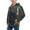 thumbnail image 2 of Lsque Forest Meditating Tiger Patten Youth Hoodie Sweatshirt Pullover with Kangaroo Pocket Boys and Girls Hoodie Warm Hoodie for Kids-Small, 2 of 6
