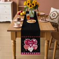 thumbnail image 2 of Black Valentines Day Table Runner - 60 Inch Long Love Hearts Romantic Farmhouse Cotton and Linen Blended Dress Scarves Farmhouse Table Runner for Kitchen Dining, Coffee Table, 13" x 60", 2 of 8