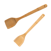 ACDANC 2Pcs Wooden Spatula Bamboo Natural Nonstick Frying Spatula Heat Resistant High-Temperature Stirrer