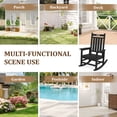 thumbnail image 6 of LOYALICE HDPE Outdoor Rocking Chair for Porch Patio, All-Weather High Back Rocker with Wood-Grain Texture, Heavy-Duty Deck Garden Seating, Fade-Resistant & Easy to Clean,Black, 6 of 10