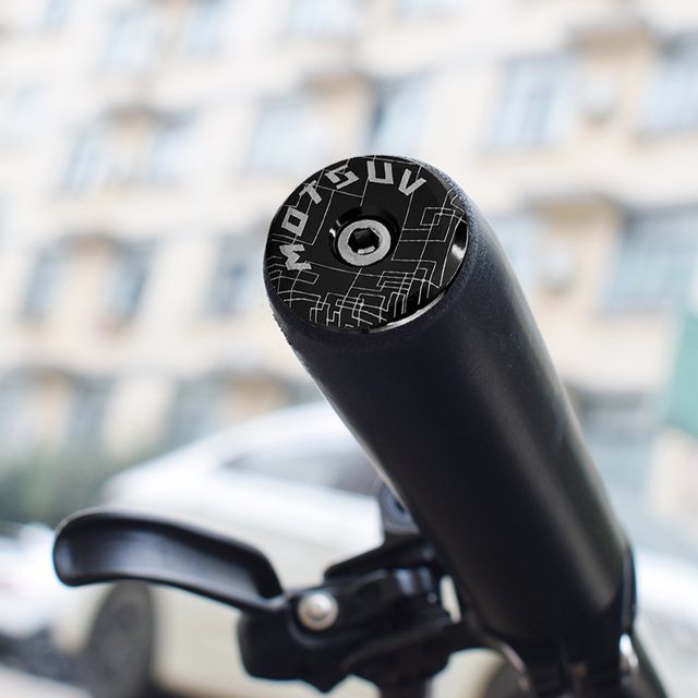 2 uds tapones de extremo de barra de manillar de bicicleta de aluminio para bicicleta plegable MTB (negro)