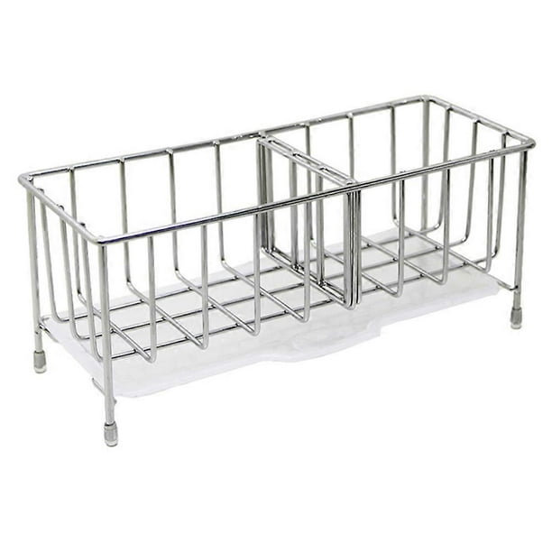 Dishwashing Sponge Storage Rack Rectangular Simple Design Homeowners Kitchen Use Stainless Steel Kitchen Storage Tool Holder 21.5X8.5X9.2CM 1Pcs