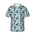 thumbnail image 2 of Yiaed Penguins Whales Print Hawaiian Shirt for Men Short Sleeve Button Down Shirts Beach Shirts for Men-Large, 2 of 5