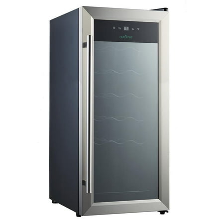 NutriChef PKCWC18 - Wine Chilling Refrigerator Cellar - Touch Button Control with Air Tight Seal, Contains Placement for Standing Bottles (18 Bottle Storage Capacity)
