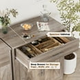 thumbnail image 5 of Walsunny Sideboards Buffets Table 28.3" with Drawer Storage Cabinet Adjustable Shelf Farmhouse Coffee Bar Cabinet for Kitchen Dining Room Entryway Small Places Ash Gray, 5 of 7