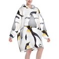 thumbnail image 2 of Penguins,Women's Oversized Wearable Blanket Hoodie, Blanket Sweatshirt,Flannel Pullover Blanket, 2 of 9