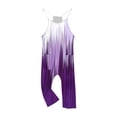 thumbnail image 5 of JTSRKL Jumpsuits for Kids Teen Girls Cute Summer Tie Dye Gradient Print Sleeveless Spaghetti Strappy Rompers Loose Fit Casual Long Romper Overalls with Pockets Dark Purple 9-10 Years, 5 of 9