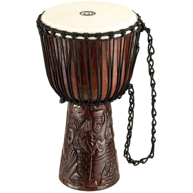Meinl Percussion Style Professional Djembe Hand Drum Circle Instrument, Carved Mahogany — NOT Made in China — African Mali Weave Ropes and Rawhide, 2-Year Warranty (PROADJ2-M)