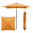 thumbnail image 3 of Abble 6.5FT Square Outdoor Patio Umbrella with Push Button Tilt and Crank Handle, Market Umbrella for Garden Deck Backyard Pool,  Orange, 3 of 8