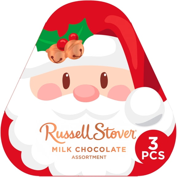 RUSSELL STOVER Christmas Theme Shaped Milk Chocolate Gift Box, 1.5 oz. (3 pieces)