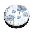 thumbnail image 3 of Balery Pale Blue Lotus Flowerstire Cover Waterproof Dust-Proof, Universal Spare Wheel Tire Cover For Trailer, Rv, Suv Truck And Vehicle Camper Accessories-17 Inch, 3 of 9