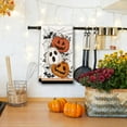 thumbnail image 3 of Halloween Kitchen Towels Set of 2, 15.75x23.62 Inch Spooky Ghost Pumpkin Bats Dish Towels, Absorbent Boo Trick or Treat Hand Towels for Holiday Decor, Jack-O-Lantern Themed Dishcloths for Home, 3 of 4