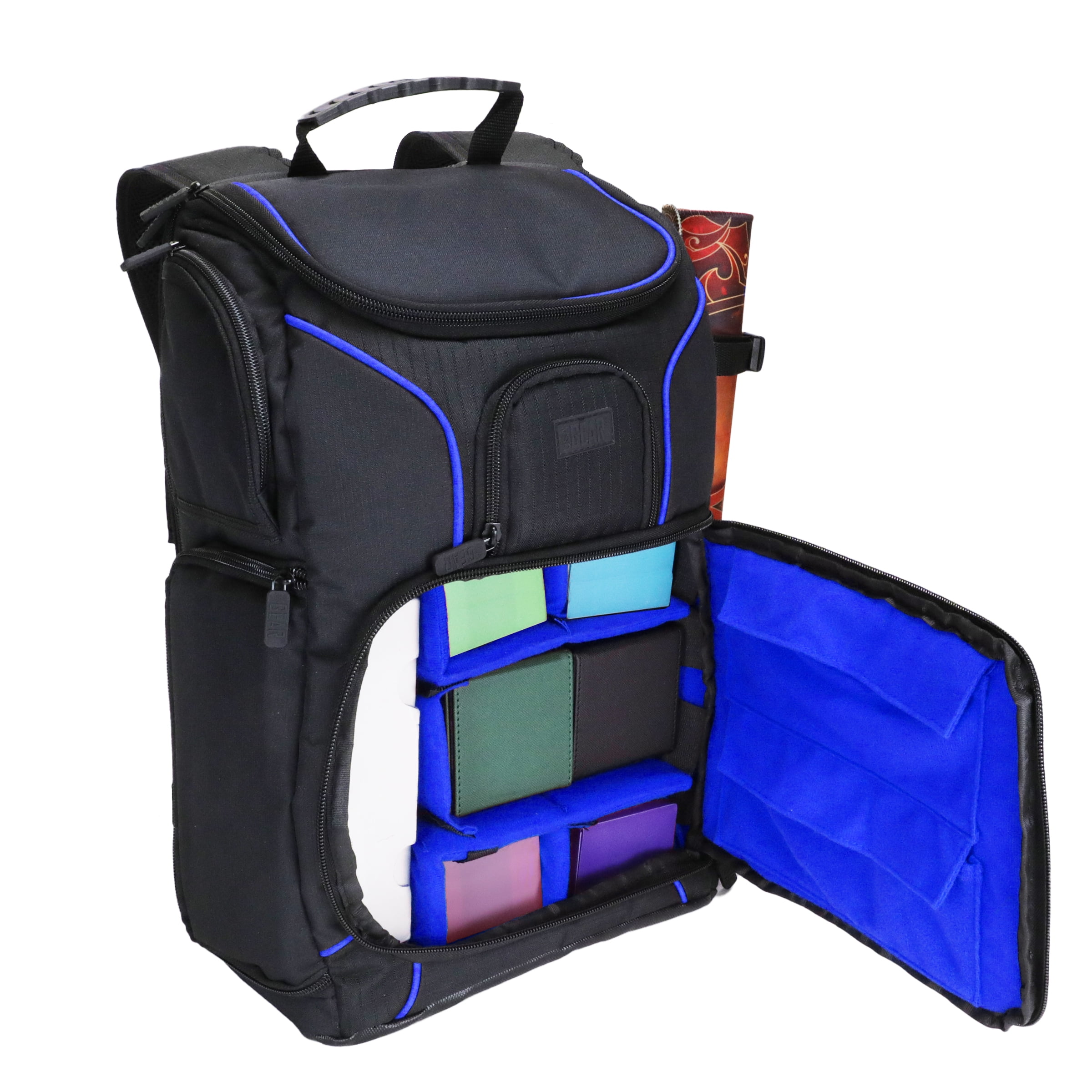 USA Gear MTG Backpack Compatible with Magic the Gathering, Playmat, Customizable Interior (Orange)