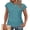 Teal Blue, variant on Womens Short Sleeve Tshirts Crew Neck Womens T-shirts with Side Shirring Cruise Clothes for Women Summer Teal Blue T-shirts