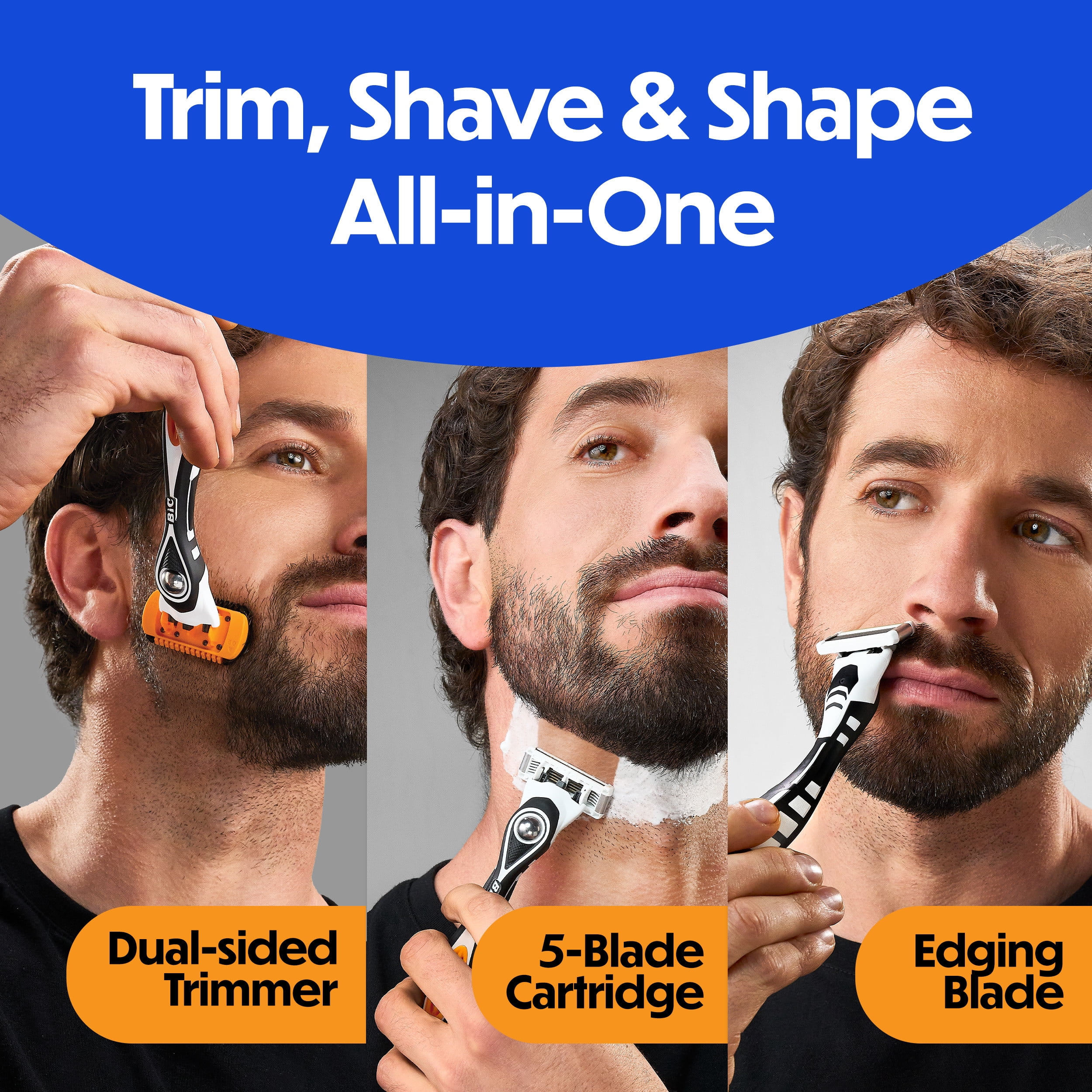 BIC Flex 5 Trim and Shave Men's Trimmer Refills, 8 Trimmer Refills
