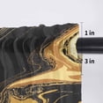 thumbnail image 5 of Marble Black Valance Curtains for Kitchen/Living Room/Bathroom/Bedroom Window, Rod Pocket Small Topper Half Short Window Curtains Voile Sheer Scarf, Vintage Gold Art Abstract Farmhouse 42"x18", 5 of 8