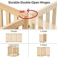 thumbnail image 5 of 3 Panels 36" Freestanding Pet Gate, Solid Wood Folding Safety Fence Wooden Dog Gate, Oak, 5 of 5