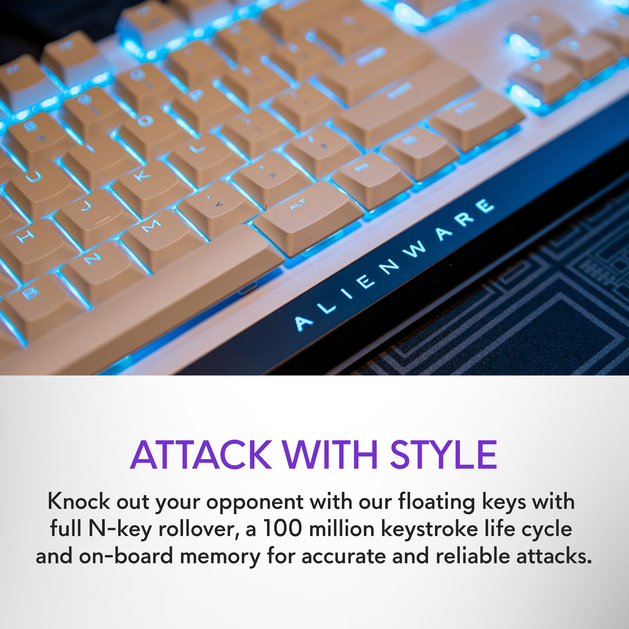 Alienware AW510K MX [シルバーホワイト] Alienware AW510K LED Wired PC Gaming Keyboard, Cherry MX Low