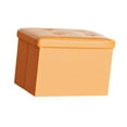 thumbnail image 4 of Reposapiés Taburete Plegable Almacenamiento Banco Otomano Bin Rectangular Reposapiés Caja de Juguetes Cofre para Libros Bar Sala de Estar Entrada Naranja, 4 of 9