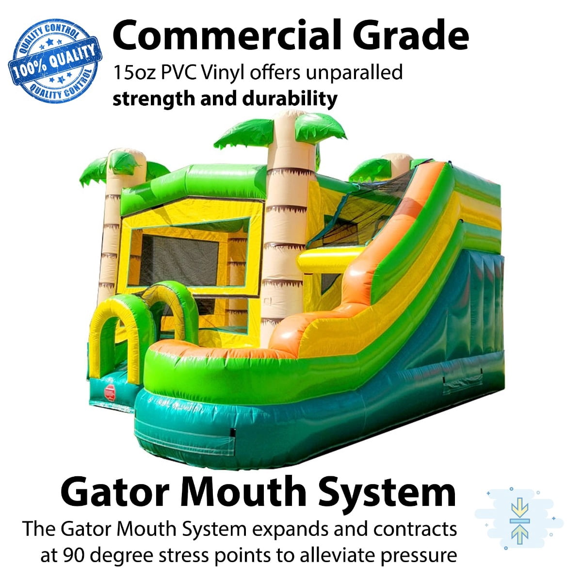 TentandTable Modular Inflatable Water Slide Bounce House Combo with Blower, Tropical