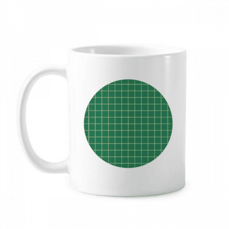 

Green White Grid Decorative Pattern Mug Pottery Cerac Coffee Porcelain Cup Tableware