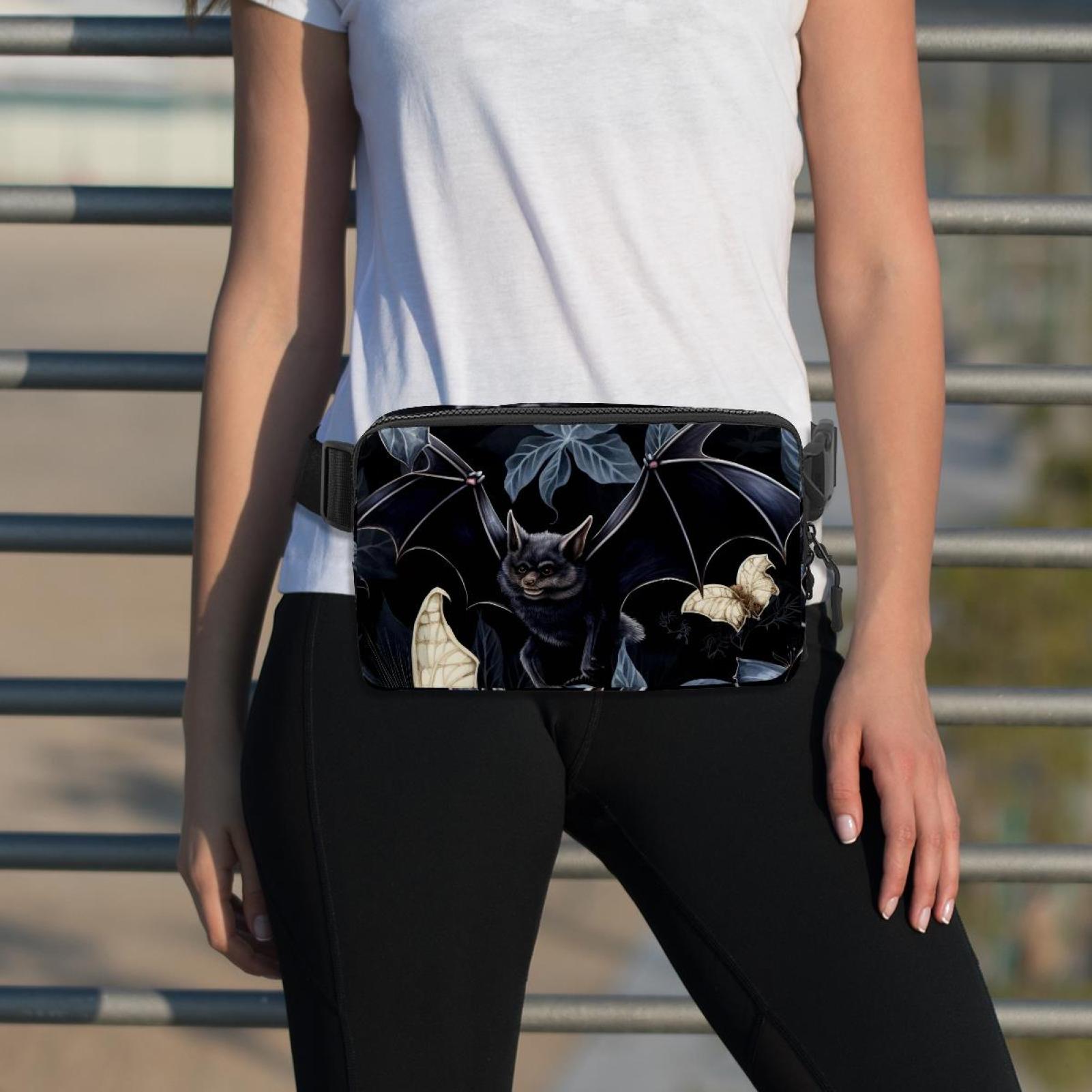 Bats Lightweight Adjustable Crossbody Bag with Extension Strap - Unisex Sling Bag