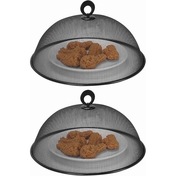 Cubierta Protectora De Alimentos Cubierta de metal para alimentos con asa, red reutilizable para insectos para picnics y barbacoas (1 paquete) JASKFLY