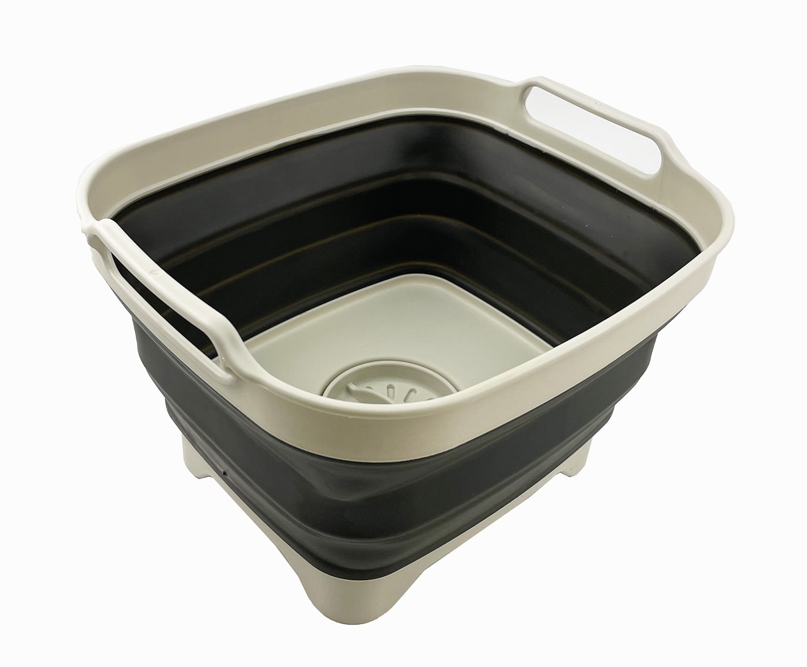 SAMMART 15L Collapsible Plastic Washing Tub - Foldable Basin Set Of 2, Grey/Mist Blue, For Camping & Home - View #11
