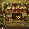 thumbnail image 6 of Pre-lit Christmas Garland, 9 ft Battery Operated Christmas Garland with 40 LED Lights, Ball Ornaments, Bow and Candy Cane, Xmas Garland for Indoor Home Winter Holiday Decoration (Lush Forest), 6 of 7