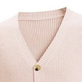 thumbnail image 3 of bbymog Sweaters for Men Fall Winter Fashion Solid Color Jackets Plus Size Long Sleeve V-Neck Stretch Caot with Pockets Pink M, 3 of 5