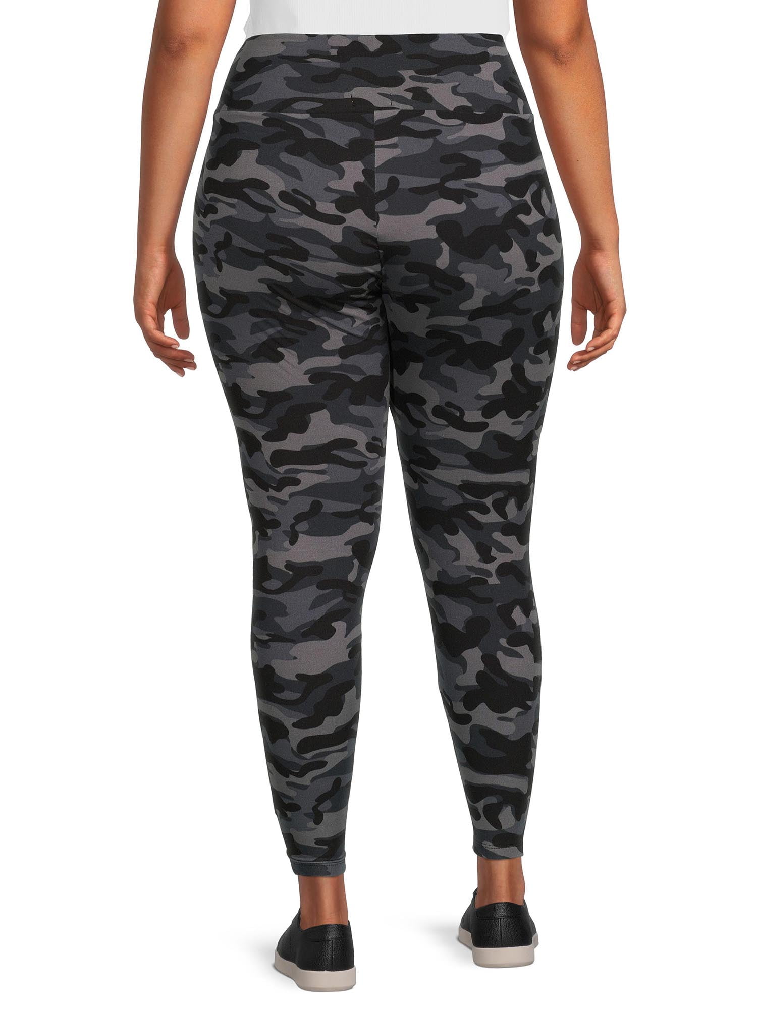 Feathers Plus size Women’s Cozy Lightweight Fleece-Lined Stretch Multipack Leggings for Everyday Wear, 2 Pack, Sizes 1X-4X