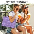 thumbnail image 5 of Large Capacity Tote Bag,Purple Butterfly Pattern Handbag Fashion Luxury Tote Bag,15.7"x13"x 5.1" Inches,Laptop Compatible, 5 of 6