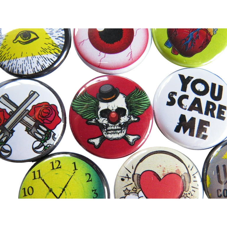 Punk Grunge Buttons Pins Rebel Set Pack of 35-1” Pinback Collectible  Collection 