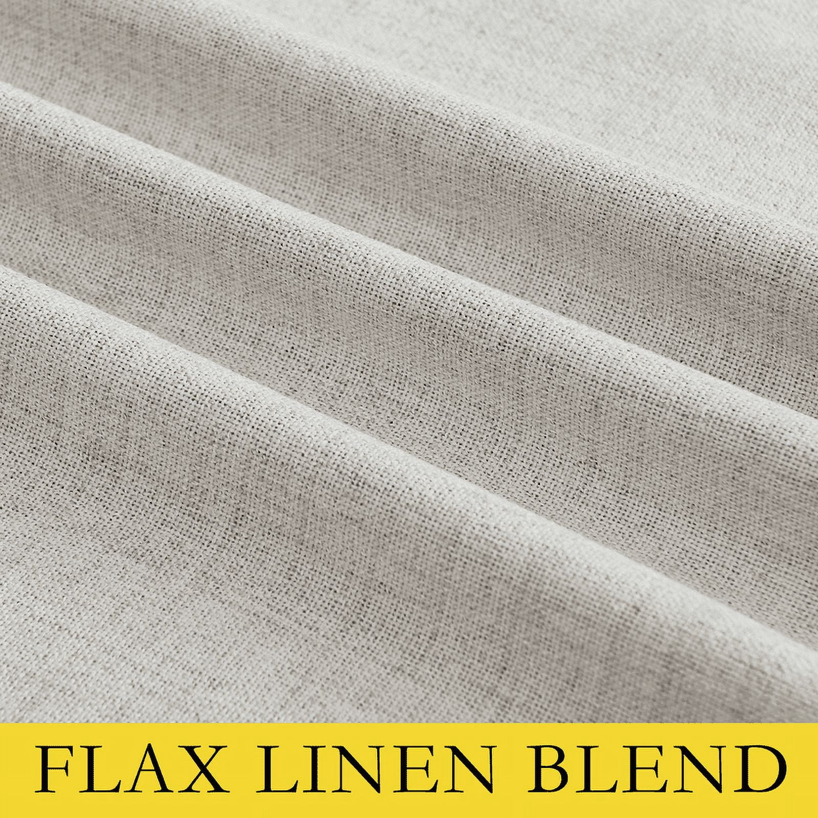 NICETOWN 100% Blackout Curtains for Bedroom Grommet Energy Saving Noise Reducing Solid Linen Drapes, W42 x L90, Angora, 2 Panels