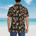 thumbnail image 6 of Balery Rose Flowers Print Men's Hawaiian Shirts Short Sleeve Beach Shirt Relaxed Fit Vacation Button Down Shirts-XX-Large, 6 of 9