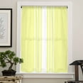 thumbnail image 4 of Yellow White Stripe Semi Sheer Curtains Drapes for Living Room, Bedroom, French Doors Window 96 Inches Long, Modern Rustic Vertical Striped Rod Pocket Chiffon Curtain Drapery Voile Draperies Panel, 4 of 6