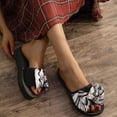 thumbnail image 6 of Women's Summer New One-line Rhinestone Pearl Over Flat Sandals Sandals for Women 2025 Black 42, 6 of 8