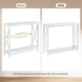 thumbnail image 7 of Yaheetech 2-Tier X-Design Console Table Sofa Side End Table for Entryway Living Room, White, 7 of 7