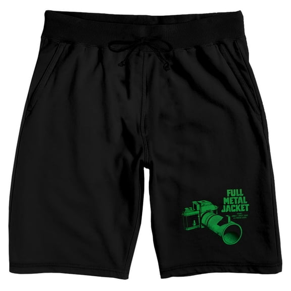 Full Metal Jacket Logo and Camera Men's Black Lounge Shorts-XL