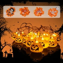Xuniizn Halloween Lights, 10Ft 20 LED Pumpkin Waterproof String Light Battery Operated Halloween Lights Outdoor Indoor Yard Garden Party Decor, Halloween Decorations