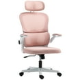thumbnail image 1 of HOMCOM Ergonomic Office Chair, Mesh Desk Chair with Lumbar Support, Pink, 1 of 10