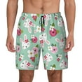 thumbnail image 3 of Uemuo Bunny And Rose Pattern Mens Swim Trunks Quick Dry Board Shorts with Mesh Lining, Stretch Beach Shorts Quick Dry No-Chafing Board Shorts-Medium, 3 of 9
