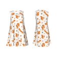 thumbnail image 3 of Bixox Robe Sans Manches à Imprimé Écureuil Mignon pour Femmes, Robe Décontractée Longueur Genou avec Poches pour l'Été-moyen, 3 of 7