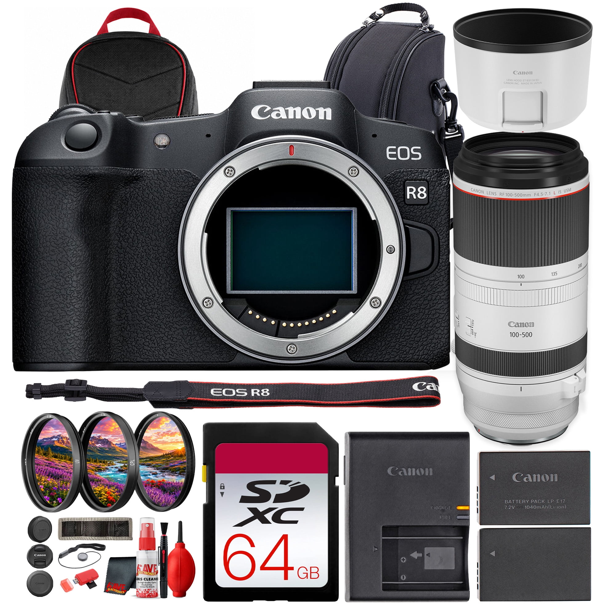 Canon EOS R8 Mirrorless Camera | 24.2MP Full-Frame CMOS, DIGIC X, Dual Pixel CMOS AF II, 4K60p 10-bit, 40fps, Cropping Guide Firmware (International Model)