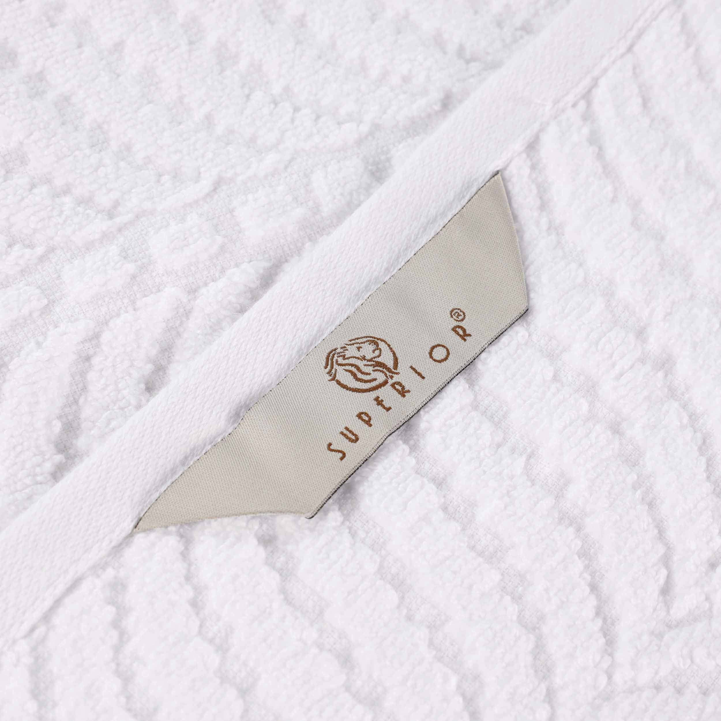 Superior Chevron 3-Piece Zero Twist Cotton Towel Set, Plush and Ulta Soft Towels, White