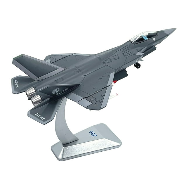 NATEFEMIN Stealth J-35 Fighter Aircraft Model, Alloy Construction, 1:100 Scale, Perfect for Aviation Collection & Display