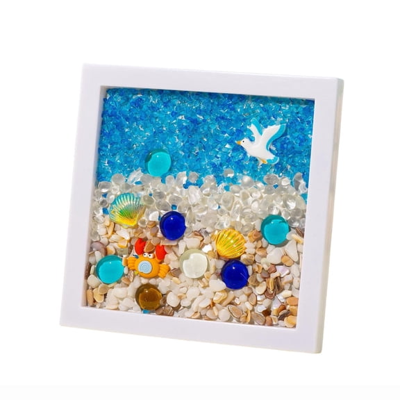 lhwanj DIY Diamond Art Kits,Beach Painting Resin Art Kit for Beginners,Sea Glass Ocean Themed Gifts,DIY Kits for Home Decoration, Office, Bookshelf/Windowsill
